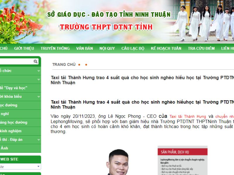 Trao suất học bổng cho trường DTNT tỉnh Ninh Thuận