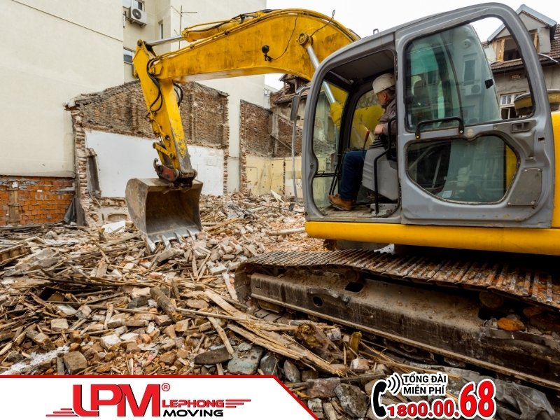 Phương pháp tháo dỡ công trình sử dụng máy móc