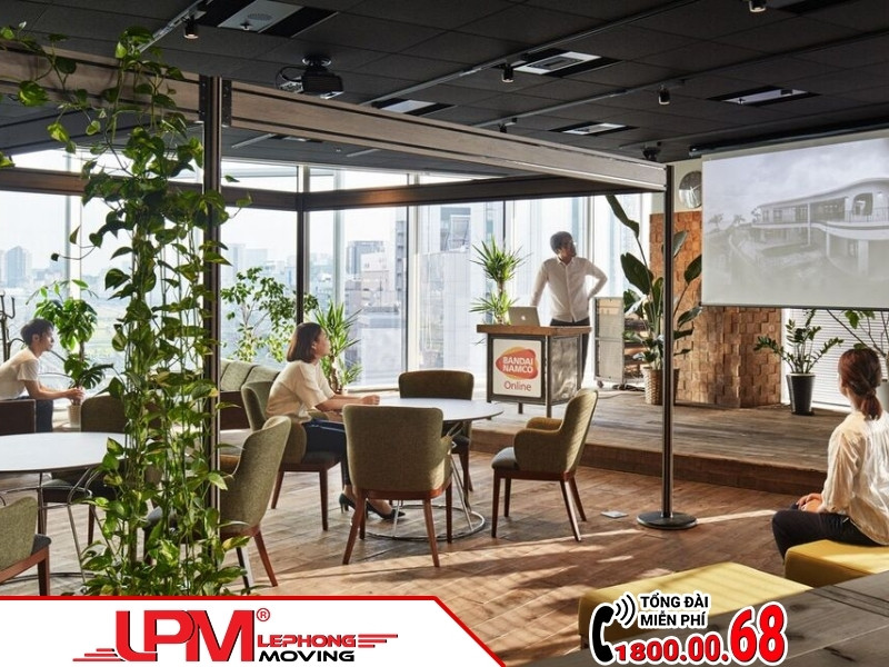 Bố trí văn phòng hiện đại với không gian linh hoạt